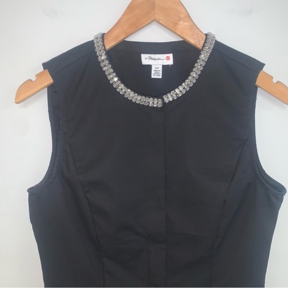 Phillip Lim Peplum Beaded Collar Rhinestone Blouse Top - Picture 4 of 6